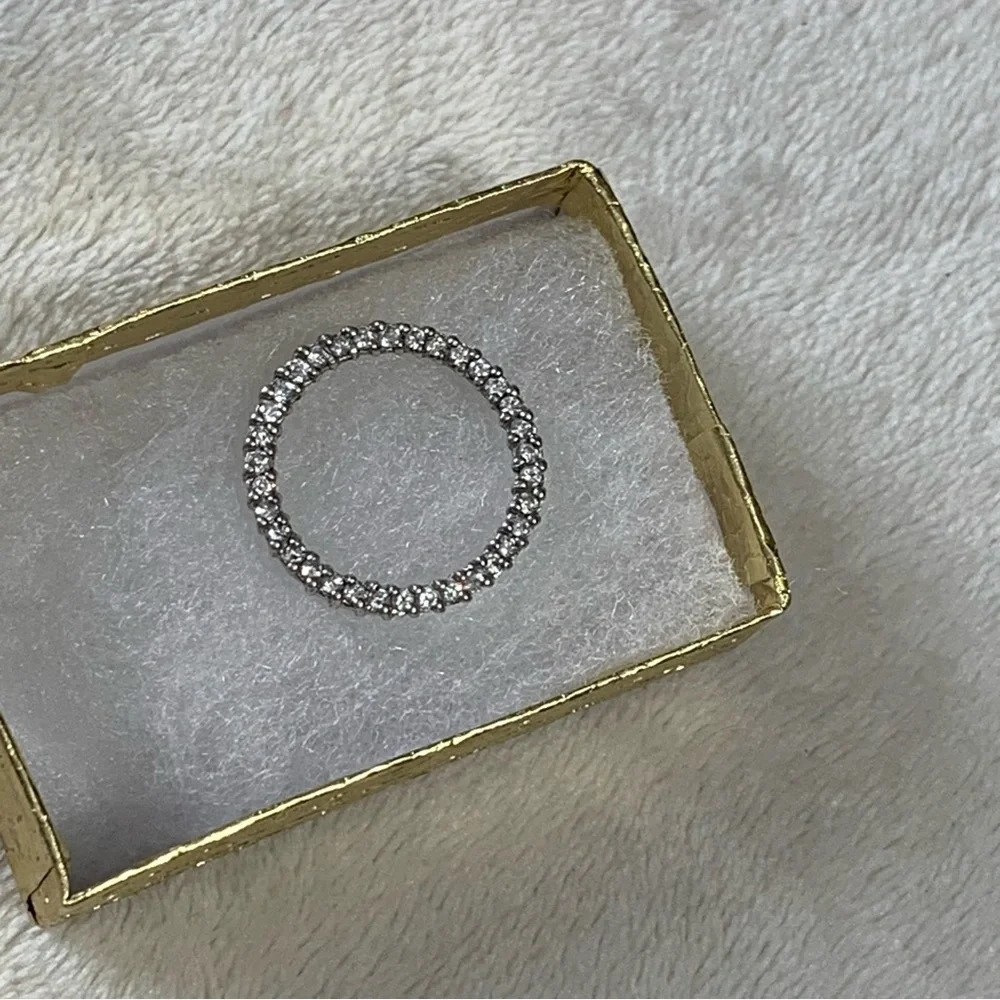 VTG Sterling Silver EUC 925 CZ Eternity Pendant - Picture 7 of 9